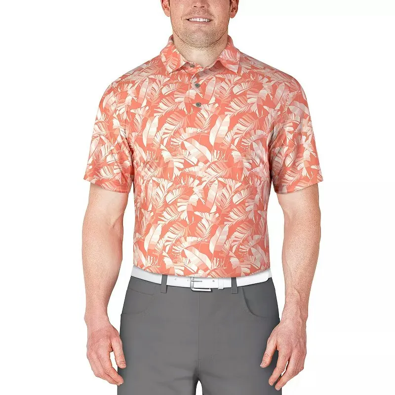 Grand Slam Men's Palm Leaves Golf Polo Shirt