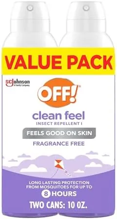 2-Pk 5-Oz OFF! Clean Feel 20% Picaridin Insect Repellent Aerosol