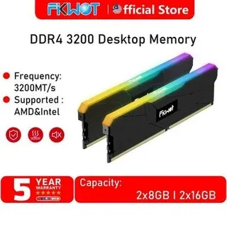 Fikwot RGB DDR4 RAM [black or white] 32GB 16GBx2 3200MT/s CL18 - 5yr warranty (US $189.99 20% off w/ code NEWFINDS20) =
