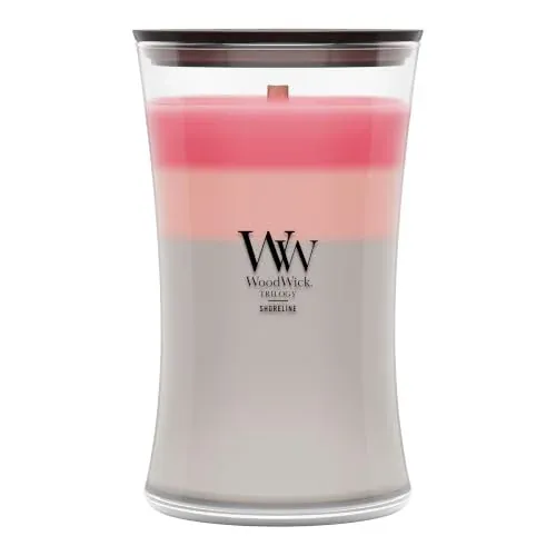 WoodWick Large Hourglass Trilogy Candle with Crackling Wick (Shoreline) 21.5-Oz