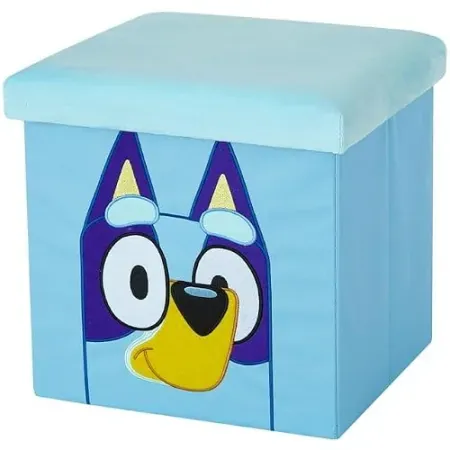 Idea Nuova Bluey Collapsible Storage Ottoman Cube with Lid