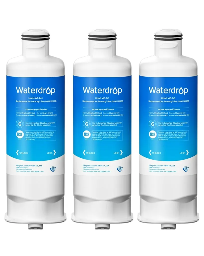 Waterdrop WD-F45 Replacement for Samsung DA97-17376B Water Filter 3-Pack