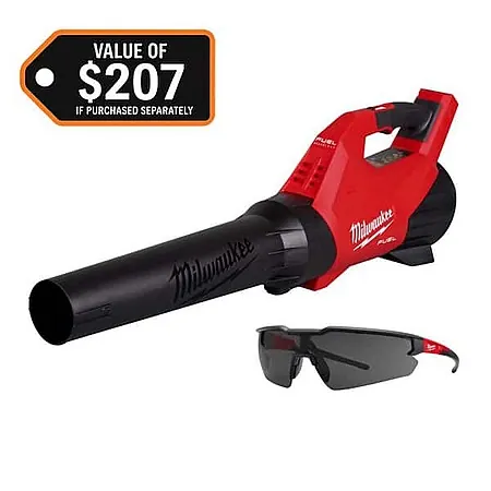 Milwaukee M18 Fuel 18V Brushless Battery Leaf Blower w/ Tinted Safety Glasses