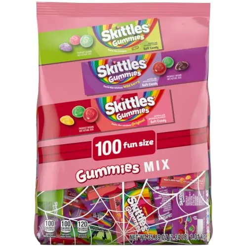Skittles Gummies Variety Fun Size Stand Up Pouch Halloween 35.89oz