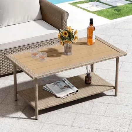 YITAHOME Outdoor Wicker Coffee Table