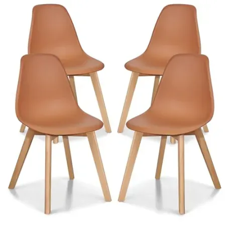 Set-of-4 VECELO Mid-Century Modern Dining Chairs