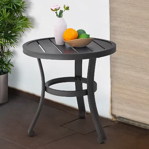 Nuu Garden Round Outdoor Bistro Table 19.69-in W x 19.69-in L
