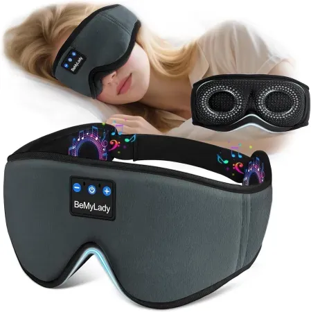 BeMyLady Bluetooth 5.4 Sleep Mask w/ Built-In Headphones & 14H Battery