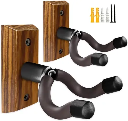 2-Pack Muso Zebra Wood Guitar Wall Hanger Hooks