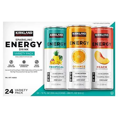 Costco In-Warehouse Only: 24-Ct 12oz. Kirkland Signature Sparkling Energy Drink