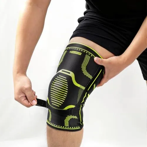SOLOEVER Compression Knee Brace with Side Stabilizers, Gel Pad & Adjustable Patella Strap (S-XXL)