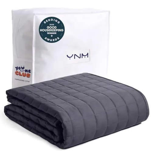 YnM 15-Lb Cooling Beads Weighted Blanket (Dark Grey)