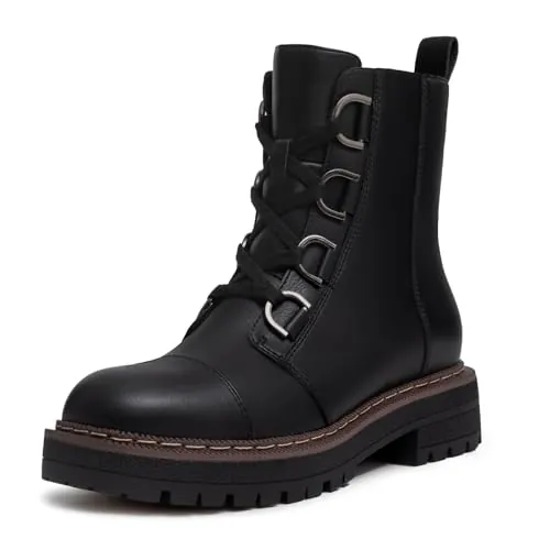 Athlefit Low Chunky Heel Combat Boots