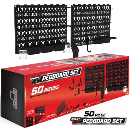 50-Piece Smart T Garage Storage Pegboard Set