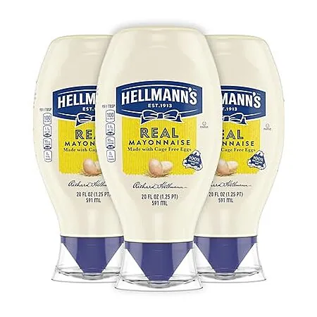 Select Accounts: 3-Pk 20-Oz Hellmann's Real Mayonnaise Squeeze Bottles