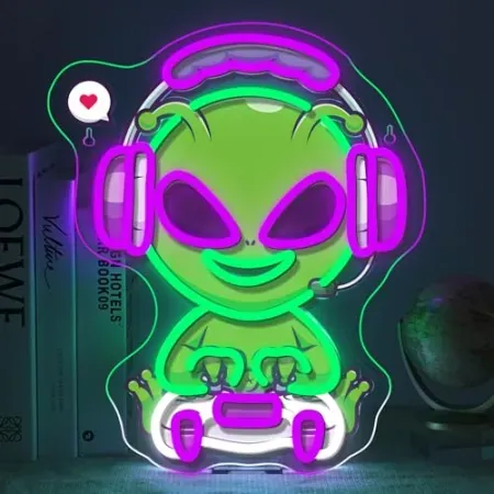 FAXFSIGN Alien Gaming LED Neon Sign