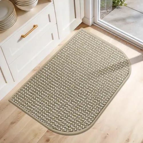 COSY HOMEER Non-Slip Washable Kitchen Floor Mat Beige