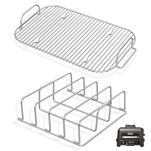 2pc Rib Rack & Roast Smoke Rack for Ninja Woodfire XL OG800/OG900 Series Smokers