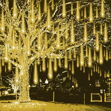 Weepong 12" 8-Tube 192-LED Falling Rain Meteor Shower Christmas Lights