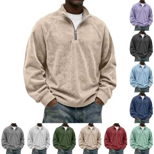 Men's Corduroy Quarter Zip Pullover