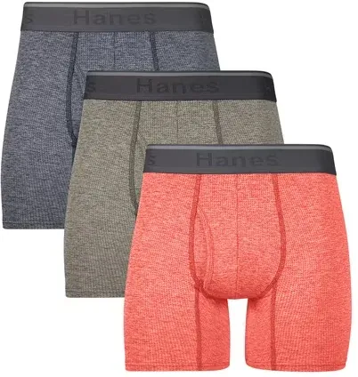 Hanes Underwear Boxer Briefs 3-Pack Breathable Stretch Mesh
