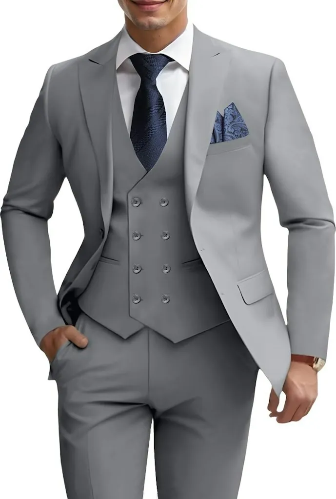 Men's 3-Piece Double Breasted Slim Fit Suit for from $48 + free shipping