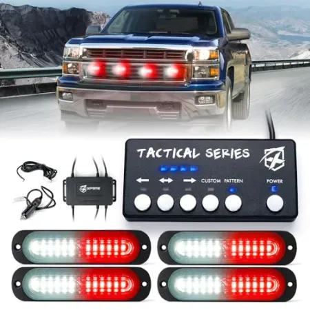 4-Piece Xprite LED Surface Mount Strobe Light w/ Control Panel