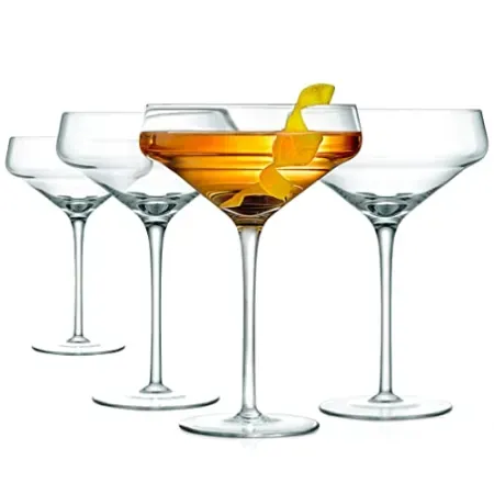 4-Pack NutriChef Crystal Martini Glasses