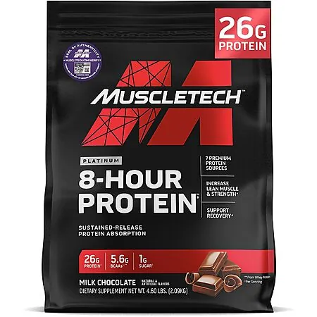 Select Amazon Accts: 4.6 Lbs MuscleTech Platinum 8-Hour Protein Powder (50 Serv)