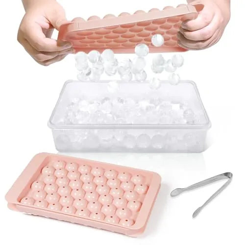 Wibimen 2-Pack 0.8" Round Ice Cube Tray w/ Lid and Bin