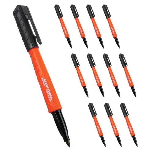 Klein Tools 8610112 Skribes Fine Tip Permanent Markers 12-Pack