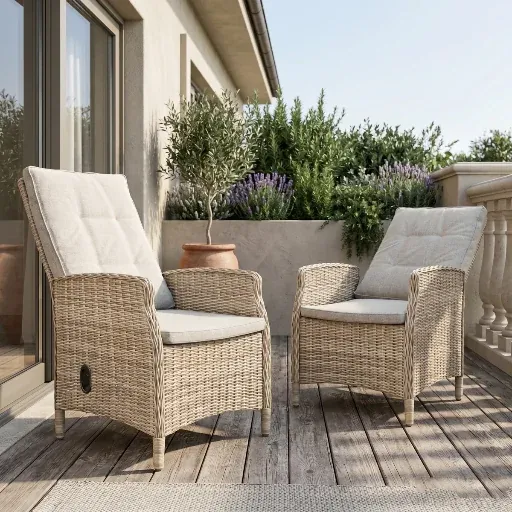 Ryott All-Weather Wicker Outdoor Recliner Chair with Sunbrella® Cushion (Set of 2)