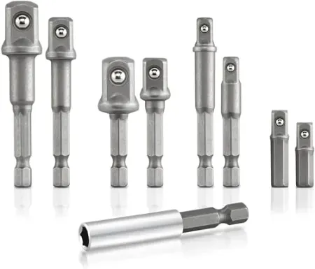 9-Piece NEIKO 00257 Socket Adapter Extension Drill-Bit Set