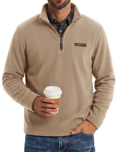 COOFANDY Men's Fleece Quarter Zip Pullover
