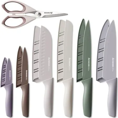 13-Piece Astercook Anti-Rust Coated Kitchen Knife Set w/ Blade Guards