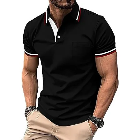 ZITY Men Polo Shirts Short Sleeve Golf Polo w/ Pocket (9 Colors)