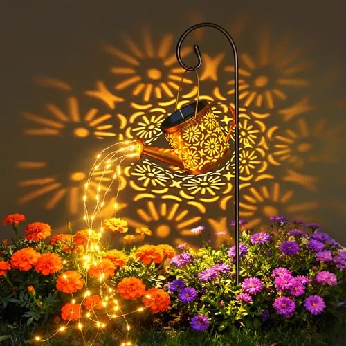 Solar Watering Can Lights Outdoor Waterproof Garden Decor
