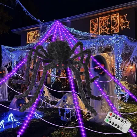 16.4' Light-Up Halloween Spider Web w/ 250 LEDs