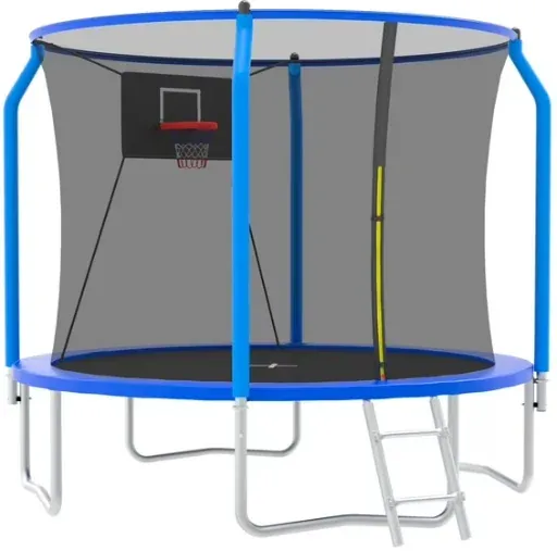 SEGMART 10ft Trampoline with Basketball Hoop and Enclosure Net/Ladder