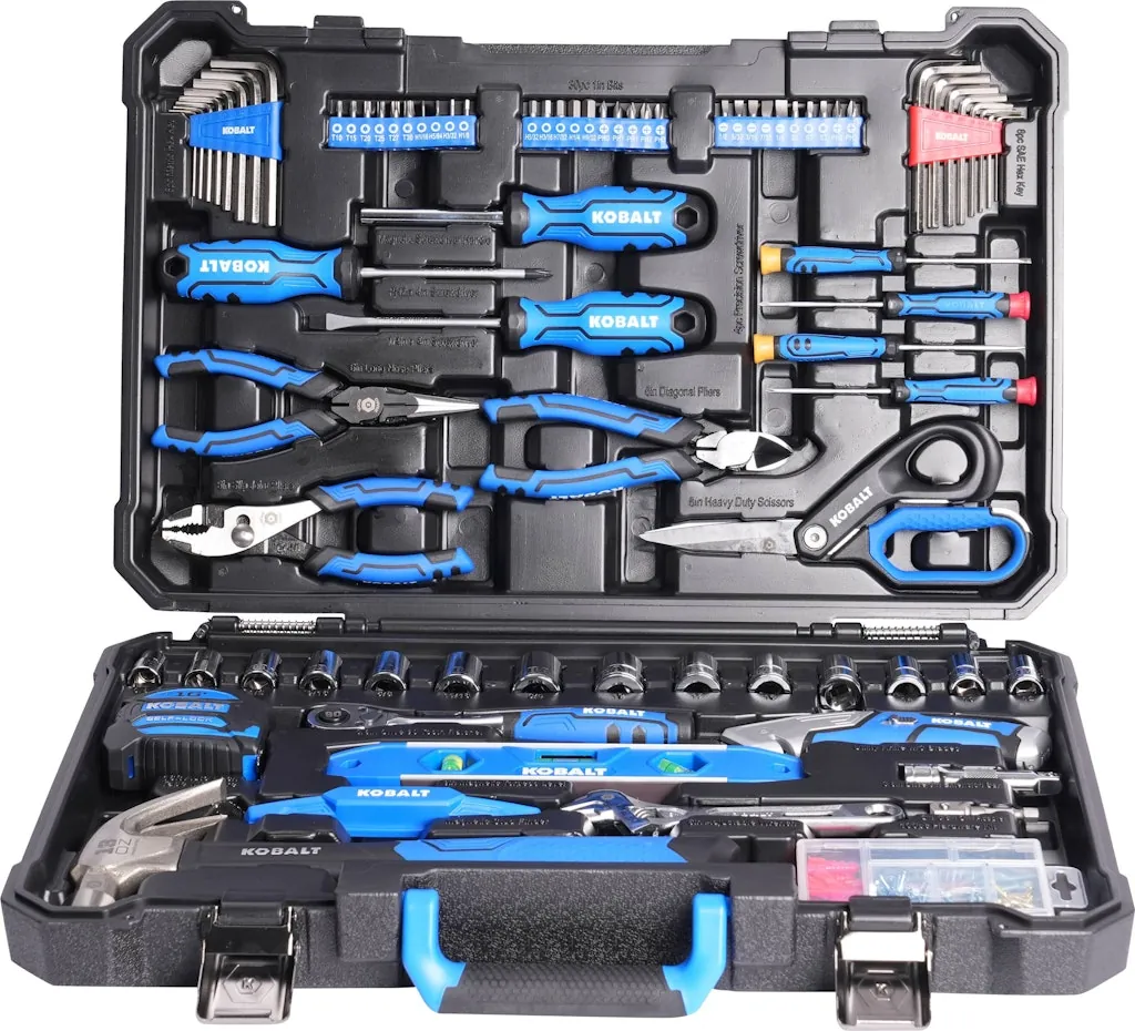 Kobalt 183-Piece Blue Household Tool Set w/ Folding Case