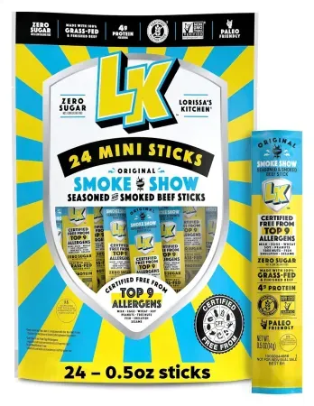 24-Pack 0.5oz Lorissa's Kitchen Smoke Show Mini Beef Sticks