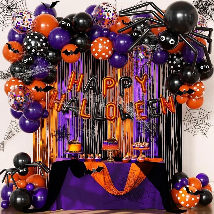 LANGASQUE Halloween Balloon Fringe Curtains