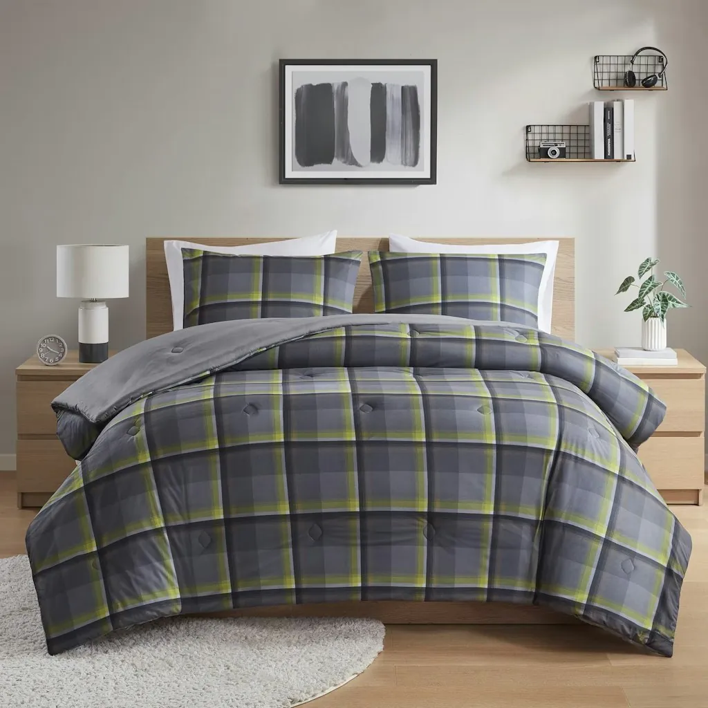 Mainstays 3-Piece Western Plaid King Comforter Set