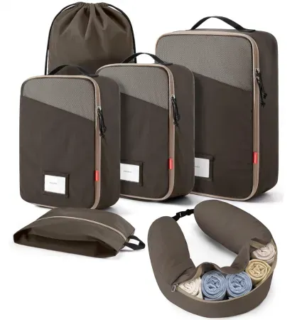 6-Piece BAGSMART Travel Packing Cube Set w/ Neck Pillow