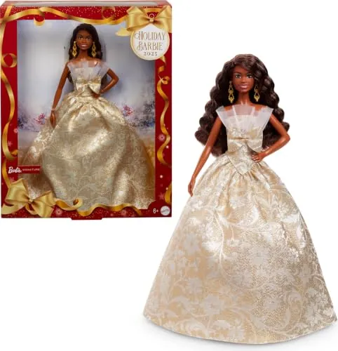 Barbie Signature 2025 Holiday Doll w/ Silver & Gold Gown