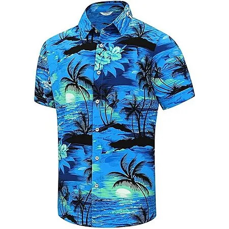 SheLucki Men's Button-Down Hawaiian Shirt (Various)