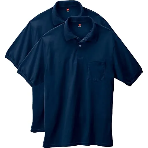 Hanes Men's Short-Sleeve Jersey Pocket Polo (2-Pack)