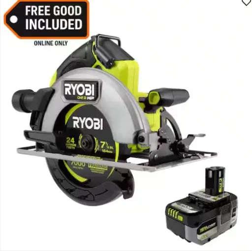 Ryobi ONE+ HP 18V Brushless Cordless 7-1/4 in. Circular Saw with 4.0 Ah HIGH PERFORMANCE Battery