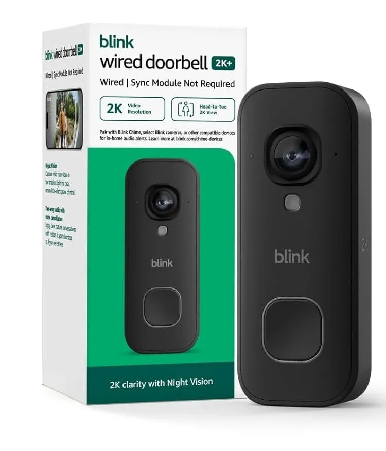 Blink Wired Doorbell 2K+ Video Doorbell