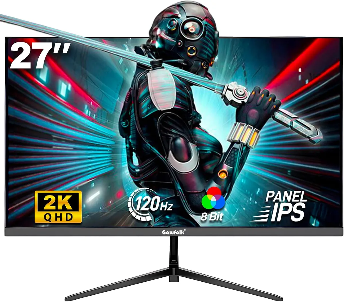 Gawfolk 27 Inch Gaming Monitor IPS 120Hz, QHD 2560 * 1440p PC Monitor